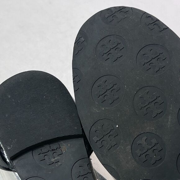 Tory Burch Ballet 6 1/2 M Flat Black & Clear PVC Vintage NO SIZE VISIBLE READ - Picture 7 of 9